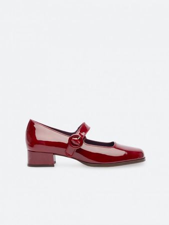 TWIGGY Burgundy patent leather Mary janes | Carel Paris Shoes