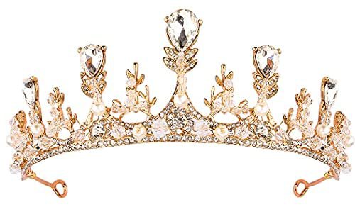 Amazon.com : AOPRIE M.S. Tiaras and Crowns for Women Crystal Hair Accessories for Wedding Prom Bridal Birthday Party Halloween Costume Christmas Gifts Gold Leaves Princess Tiara for Little Girls : Beauty & Personal Care