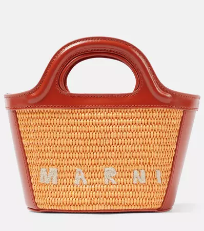 Tropicalia Medium Raffia Tote Bag in Orange - Marni | Mytheresa