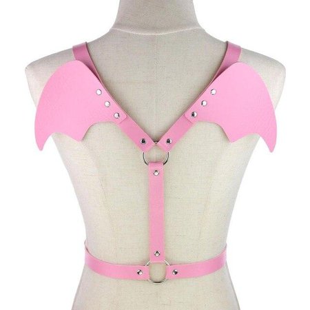 Pink 'Wings of Death' Black bat/ demon wing faux leather harness – Rags n Rituals
