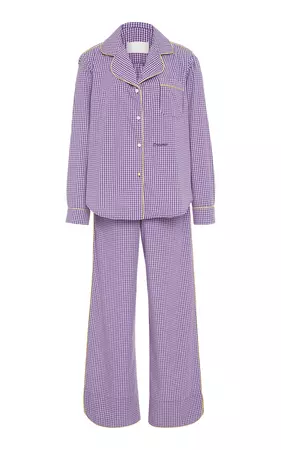 Purple checkered pajama set