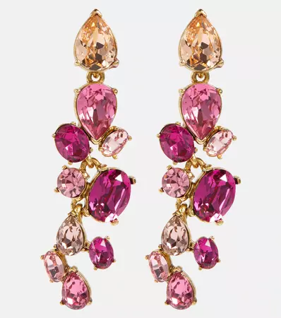 Scramble Crystal Embellished Earrings in Multicoloured - Oscar De La Renta | Mytheresa