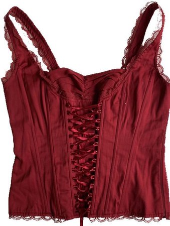 red lacy corset top