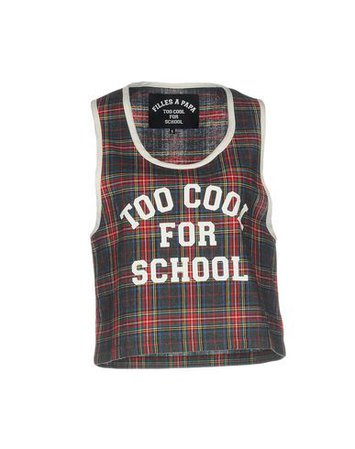 Too Cool for School Graphic Plaid Tank Top