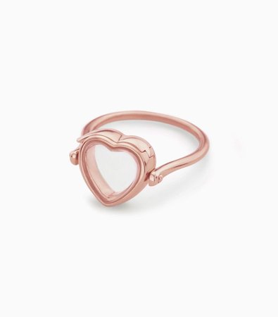 Small Heart Rose Gold Loquet Ring 9kt