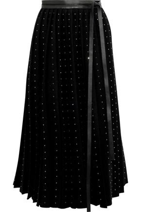Crystal-embellished wool-felt midi wrap skirt | VALENTINO | Sale up to 70% off | THE OUTNET