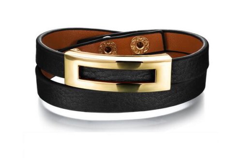 womens black leather bracelet | newest custom gold womens black leather bracelet