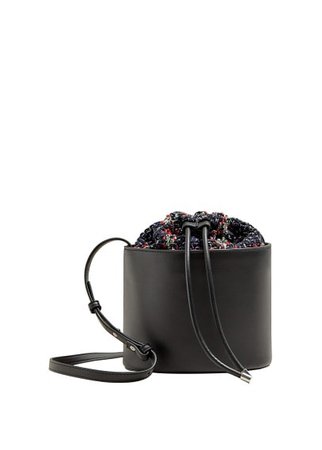 Violeta BY MANGO Tweed bucket bag