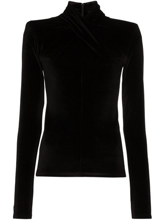 Shop black Richard Quinn twisted velvet top with Express Delivery - Farfetch