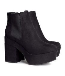 Black Platform Ankle Boot Heels