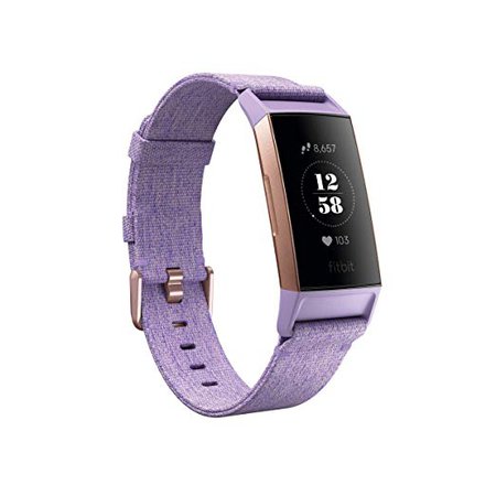 Amazon.com: Fitbit Charge 3 SE Fitness Activity Tracker, Lavender Woven, One Size (S & L Bands Included): Health & Personal Care