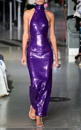 Mockneck Sequined Column Gown By Laquan Smith | Moda Operandi