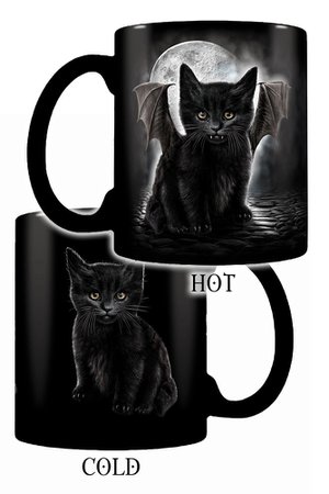 Bat Cat Heat Change Coffee Mug by Spiral Direct | Gothic
