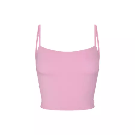 SKIMS SLEEP STRAIGHT NECK CROPPED CAMI top | BUBBLE GUM