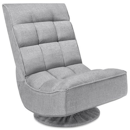 Best Choice Products 360-Degree Swivel Folding Cushioned Floor Gaming Chair for Home, Office w/ 4 Adjustable Positions - Gray - Walmart.com - Walmart.com