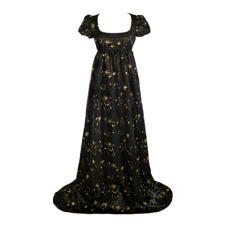 black and gold astronomy dress