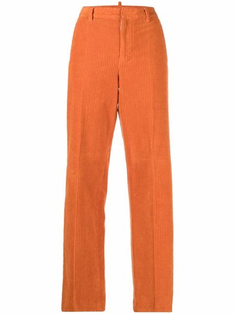 Shop Dsquared2 corduroy straight-leg trousers with Express Delivery - FARFETCH