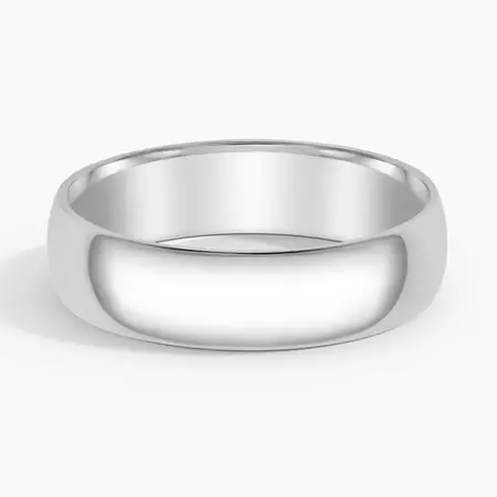 Slim Profile 6mm Wedding Ring in 18K White Gold