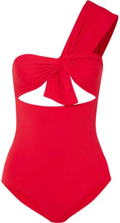 Venice Maillot One-shoulder Cutout Swimsuit - Red