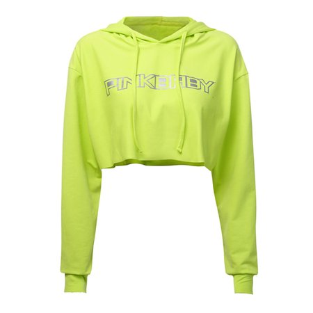 neon green crop top hoodie - Google Search