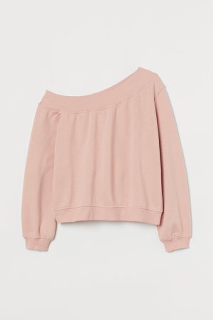 One-shoulder Sweatshirt - Pink