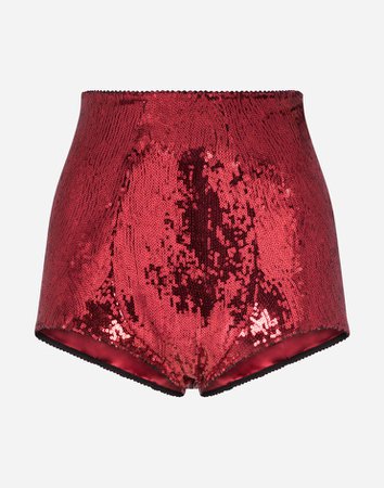 Women's Underwear in Red | Sequined culottes | Dolce&Gabbana