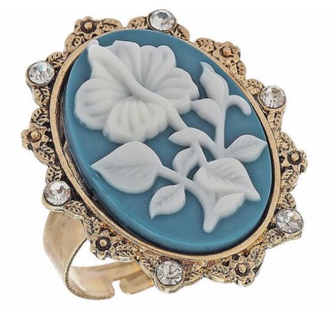 Victorian Flower Cameo Ring