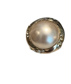 vintage diamanté pearl earring
