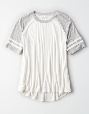 AE Soft & Sexy Sporty Crew Neck T-Shirt, Gray | American Eagle Outfitters
