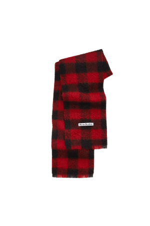 Checked scarf red/black