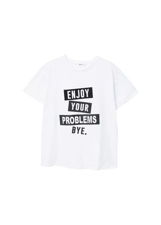 MANGO Printed text t-shirt