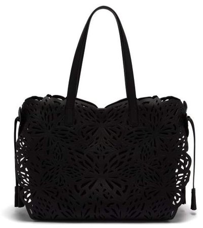 Liara Butterfly Leather Tote - Womens - Black