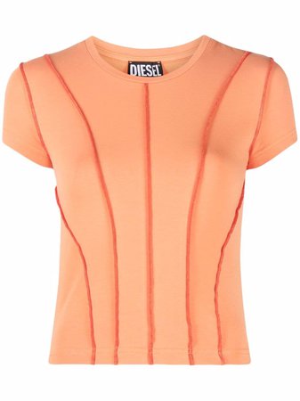 Shop Diesel exposed-seam detail T-shirt with Express Delivery - FARFETCH