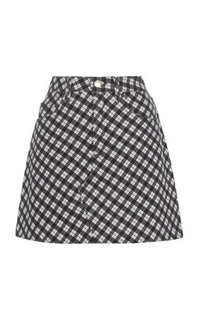 Checkered Cotton-Blend Mini-Skirt by ALEXACHUNG | Moda Operandi