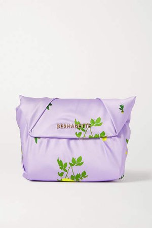 Bernadette BERNADETTE - Belinda Knotted Floral-print Satin Clutch - Lilac