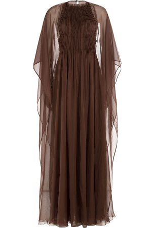 Floor Length Silk Gown with Chiffon Cape Gr. IT 44
