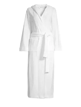 Shop Hanro Robe Selection Hooded Long Plush Robe | Saks Fifth Avenue