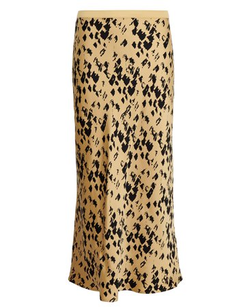 Anine Bing Bar Silk Leopard Skirt | INTERMIX®