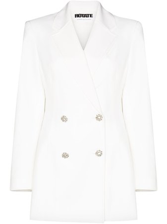 ROTATE Fonda double-breasted blazer dress white & white 901306 - Farfetch