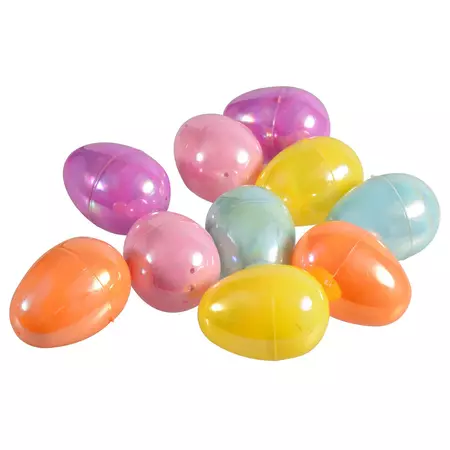 Bright 1.75-in. Iridescent Fillable Plastic Easter Eggs, 10-ct. Packs | Dollar Tree