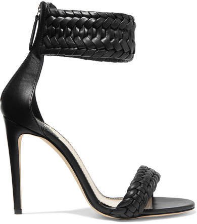 Ghianda Braided Leather Sandals - Black