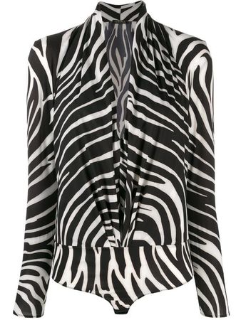 Versace V-neck Zebra Print Bodysuit - Farfetch
