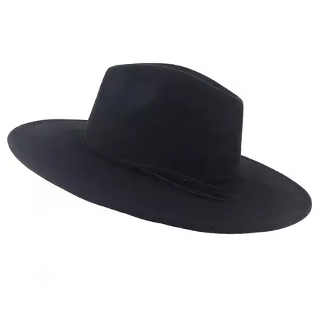 Flat Brim Women's 10cm Brim Suede Peach Top Tassel Hat