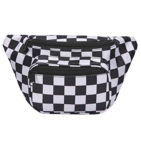 HDE - HDE Fanny Pack [80's Style] Waist Pack Outdoor Travel Crossbody Hip Bag (Black and White Checkered) - Walmart.com - Walmart.com