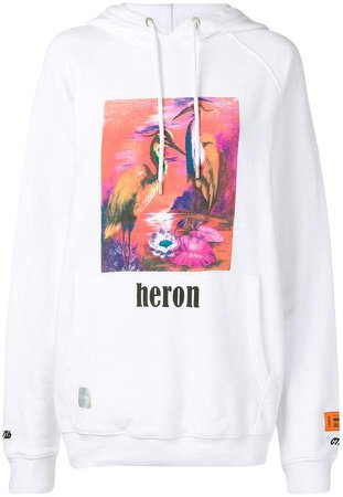 oversized printed front hoodie