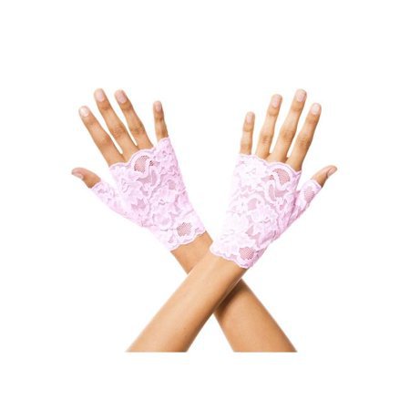 Baby Pink Lace Fingerless Gloves