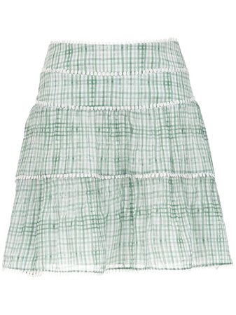 Olympiah Riva Apliqué Skirt 119291E Green | Farfetch