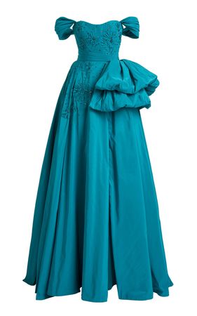 Side Bustle Beaded Taffeta Gown By Zuhair Murad | Moda Operandi