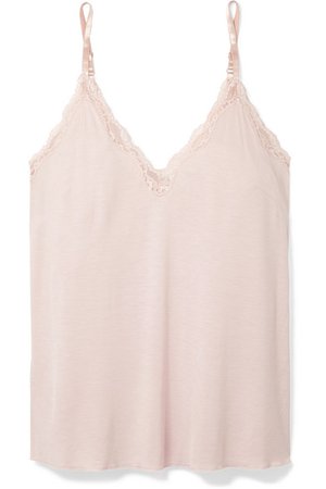 Skin | Juno lace-trimmed jersey pajama top | NET-A-PORTER.COM