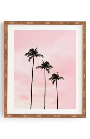Deny Designs Palm Trees & Sunset Framed Wall Art | Nordstrom